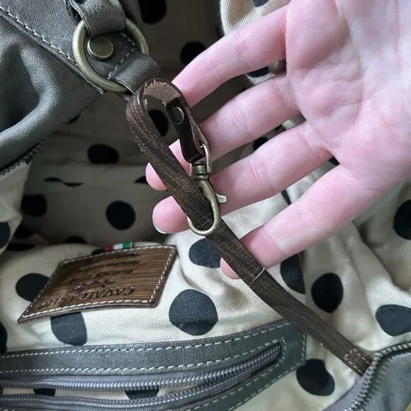 Calvalcanti Genuine Leather Handbag Shoulder Purse Crossbody Strap Made In Italy - Picture 14 of 16